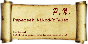 Papacsek Nikodémusz névjegykártya